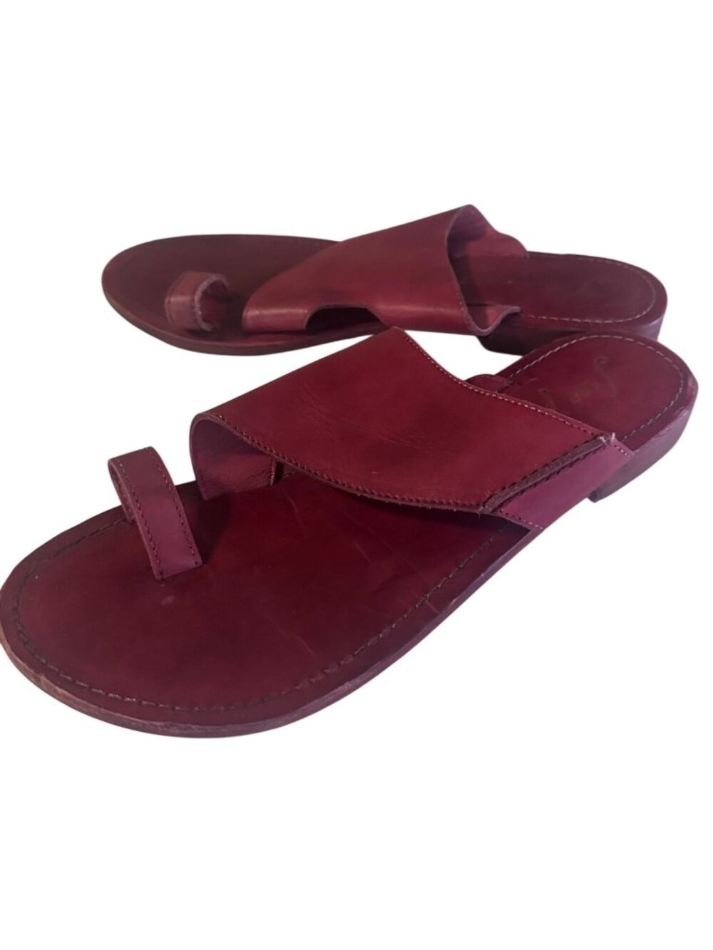Free People red Sant Antoni leather sandals with toe loop size 39 U.S. size 9